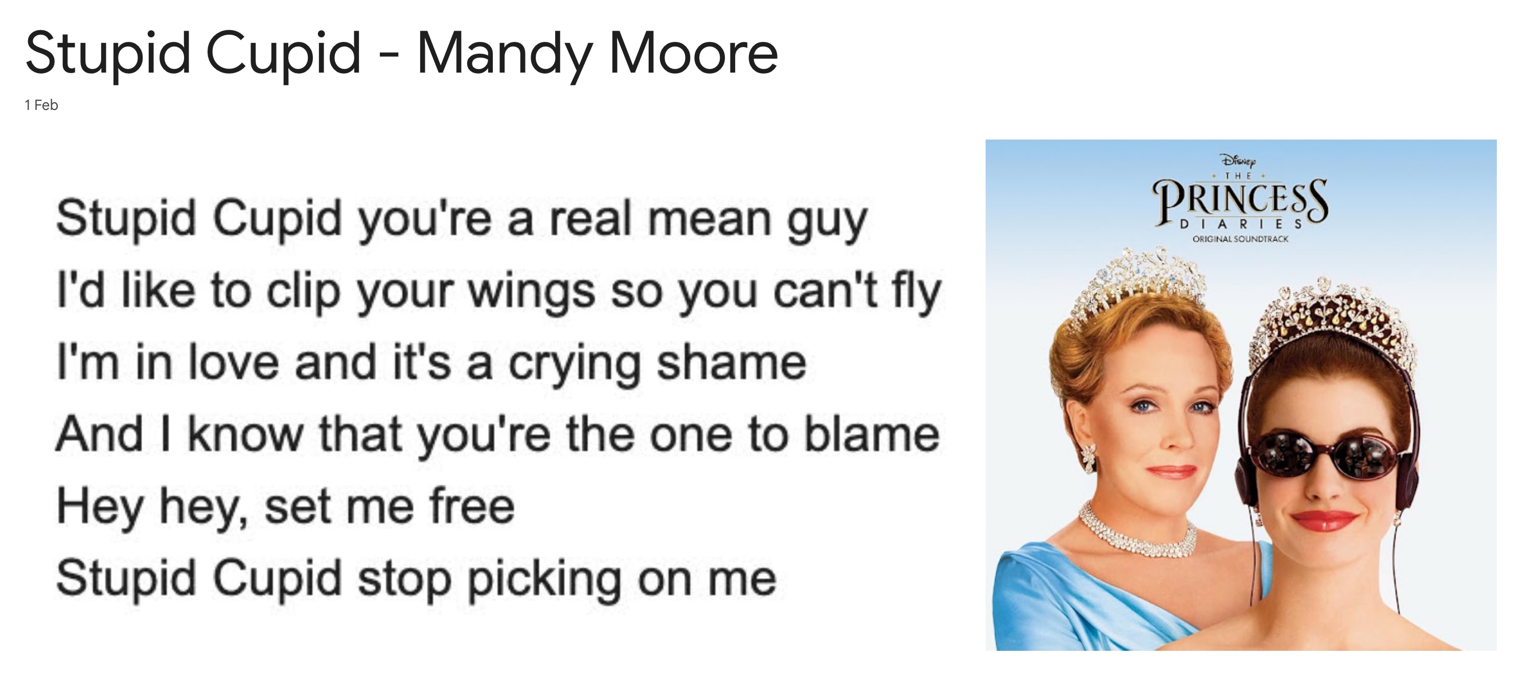 Stupid Cupid Mandy Moore