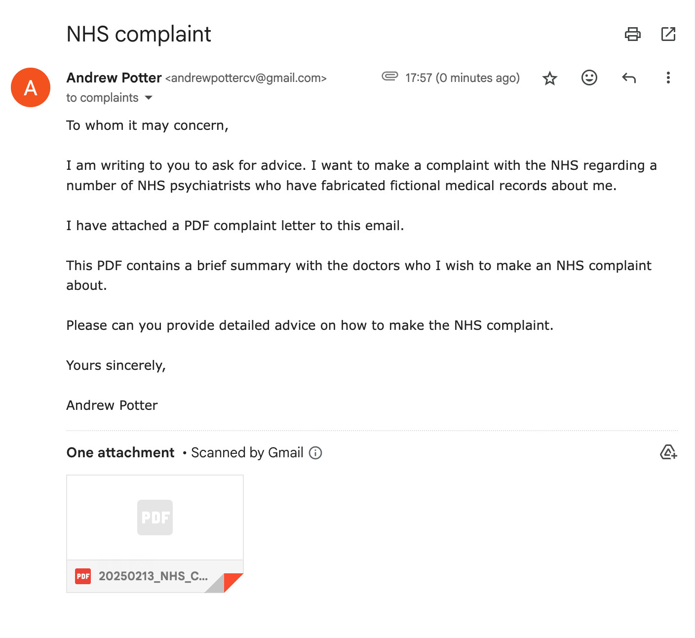 20250213_NHS_COMPLAINT_LETTER_EMAIL