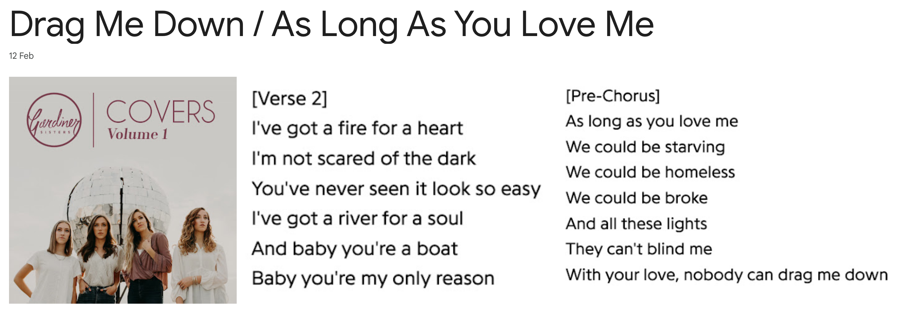 Drag Me Down / As Long As You Love Me