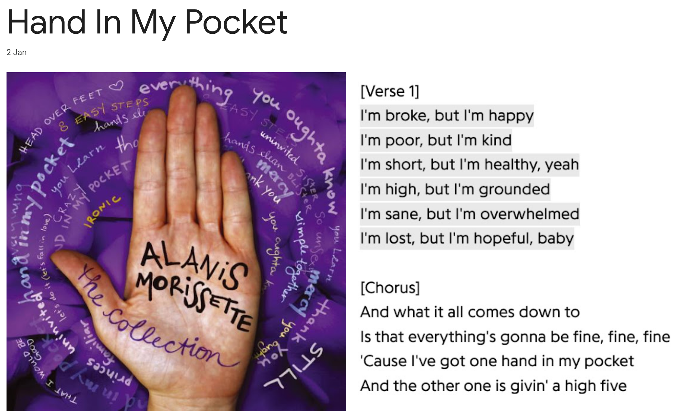 Hand In My Pocket