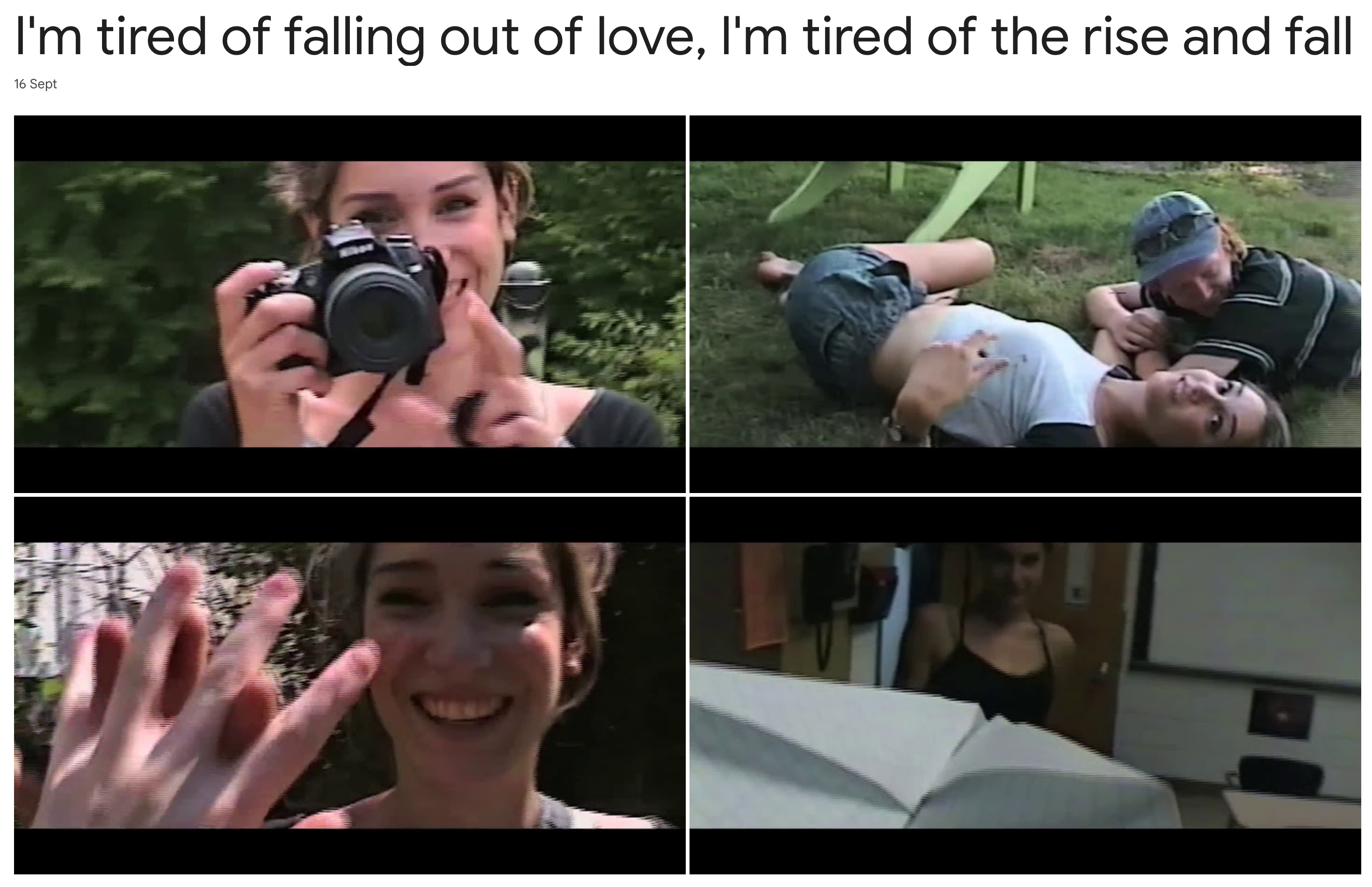 I'm tired of falling out of love