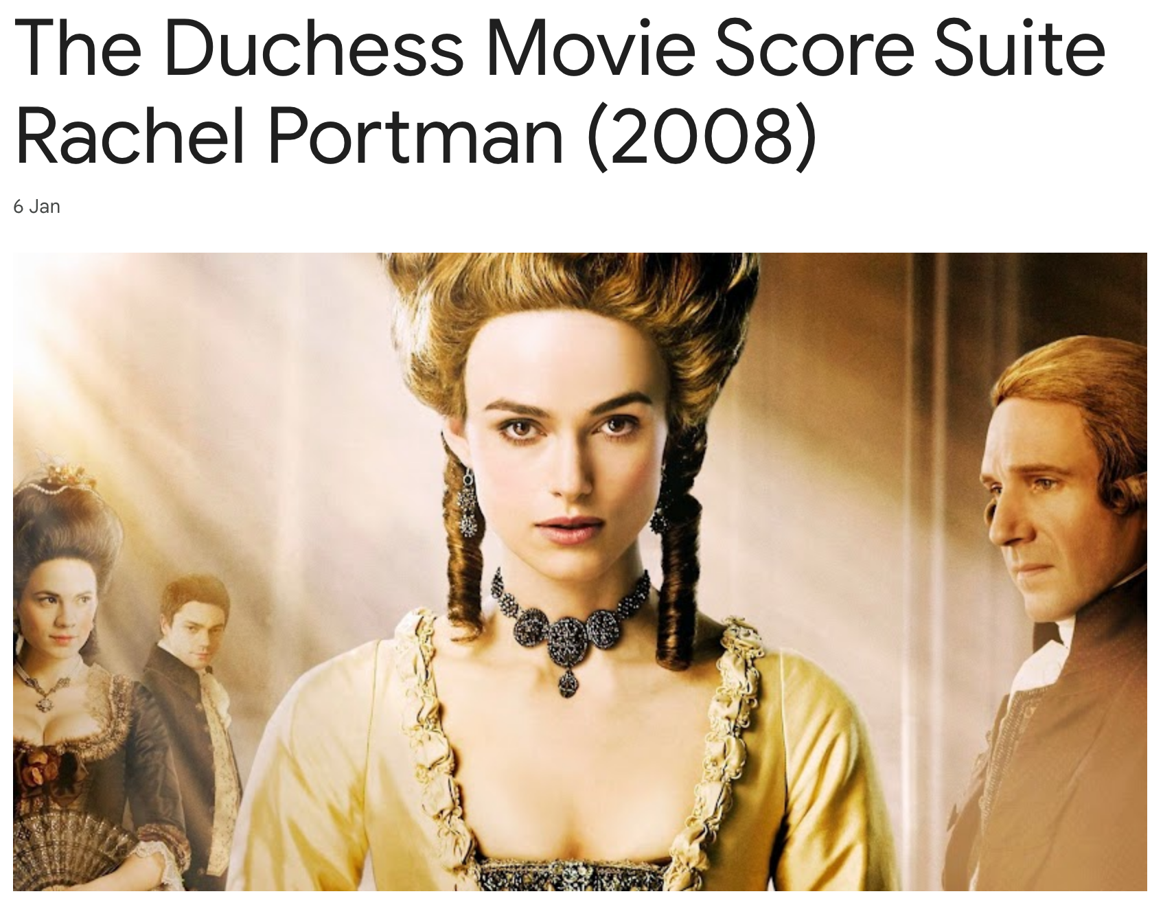 The Duchess Movie Score Suite Rachel Portman 2008