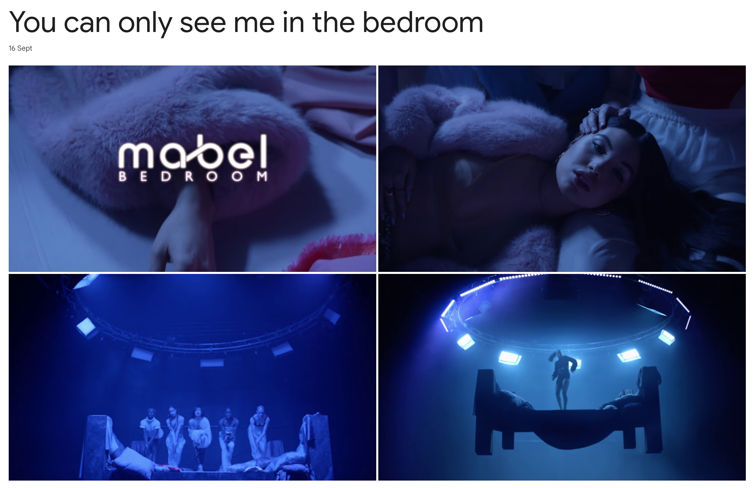 You can only see me in the bedroom