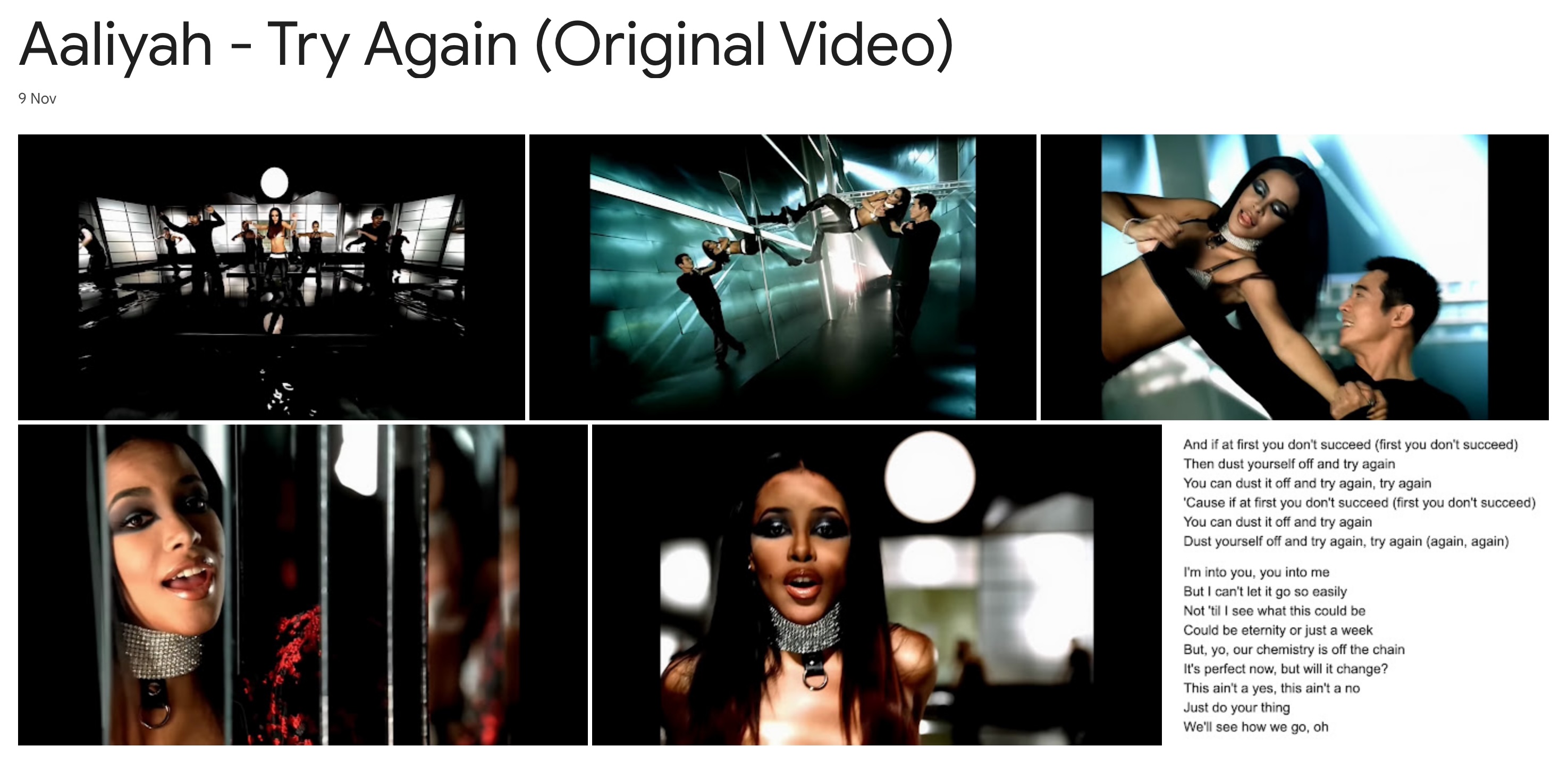 Aaliyah Try Again Original Video