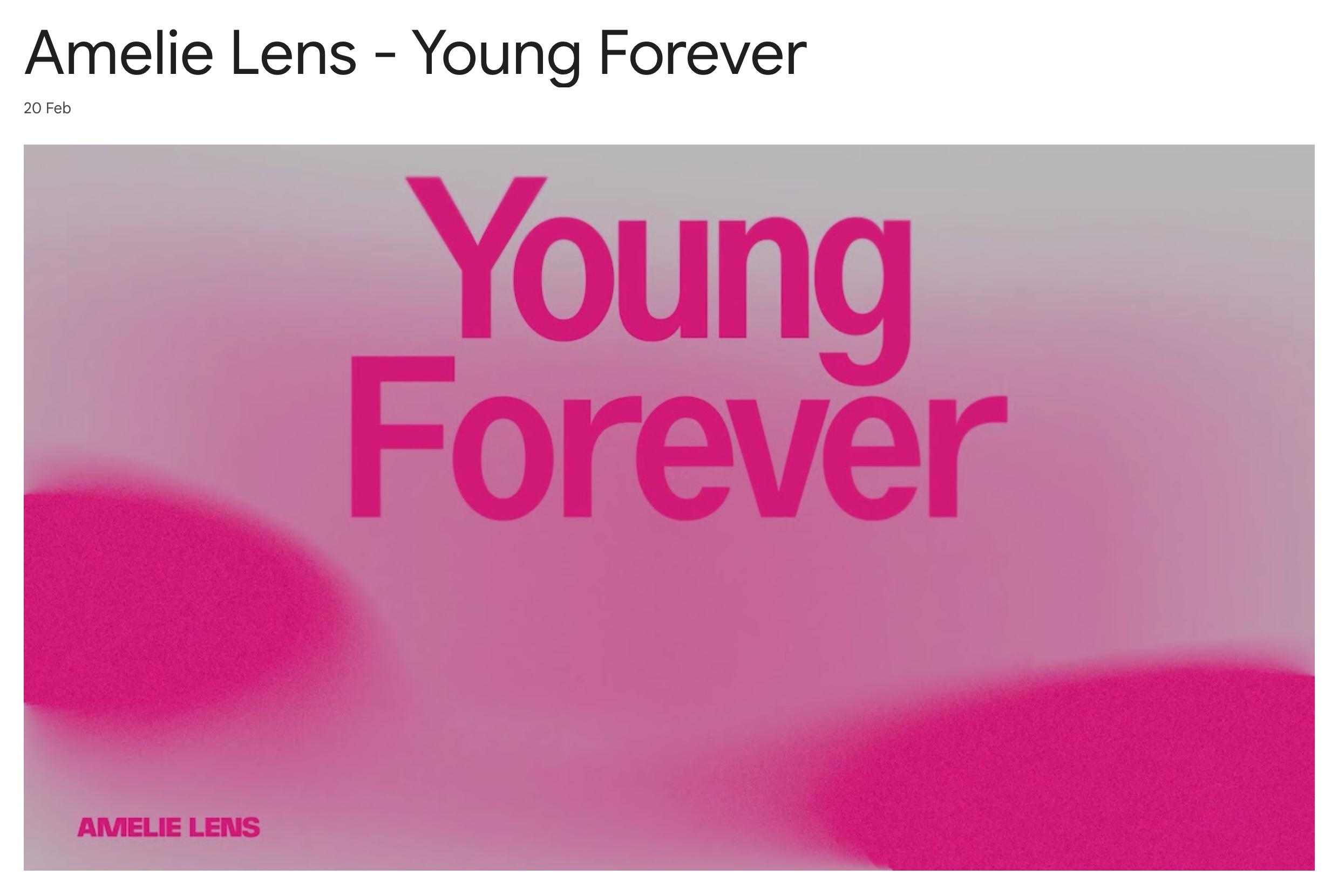 Amelie Lens Young Forever