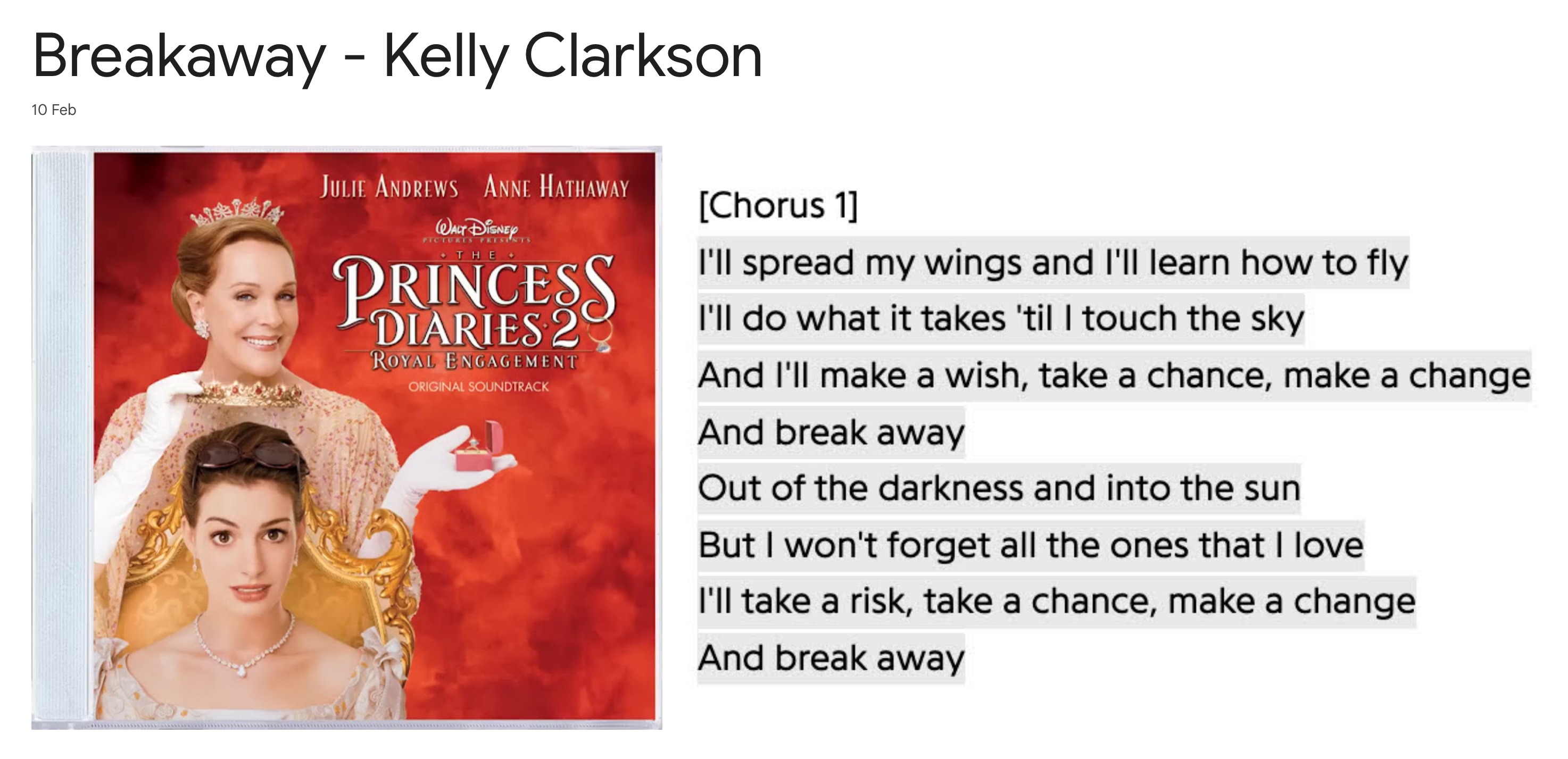 Breakaway Kelly Clarkson