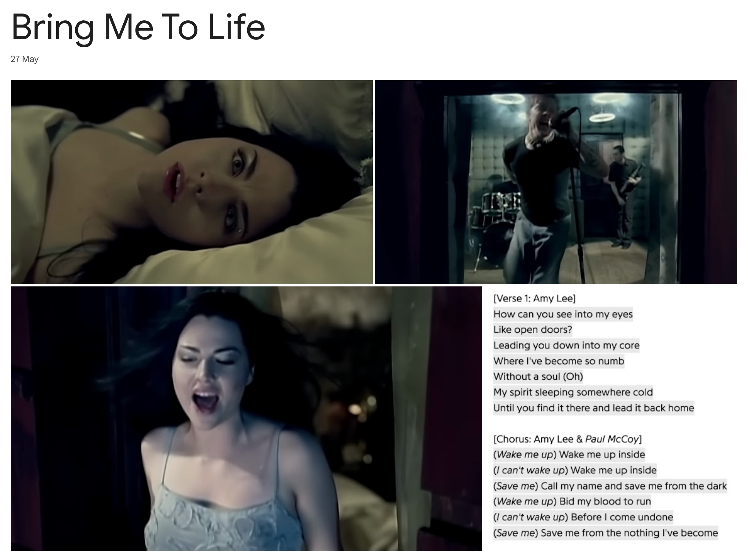 Bring Me To Life
