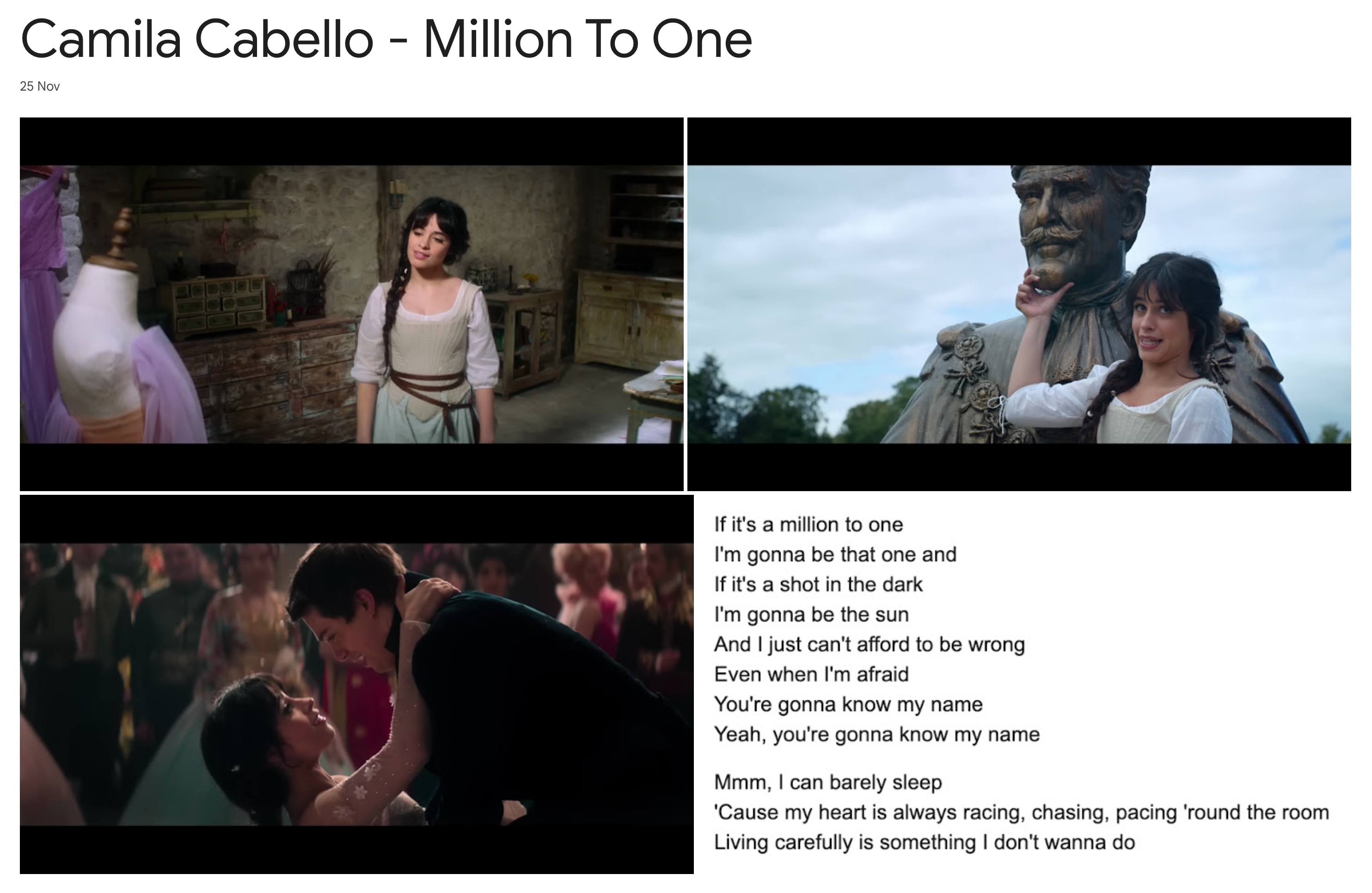 Camila Cabello Million To One