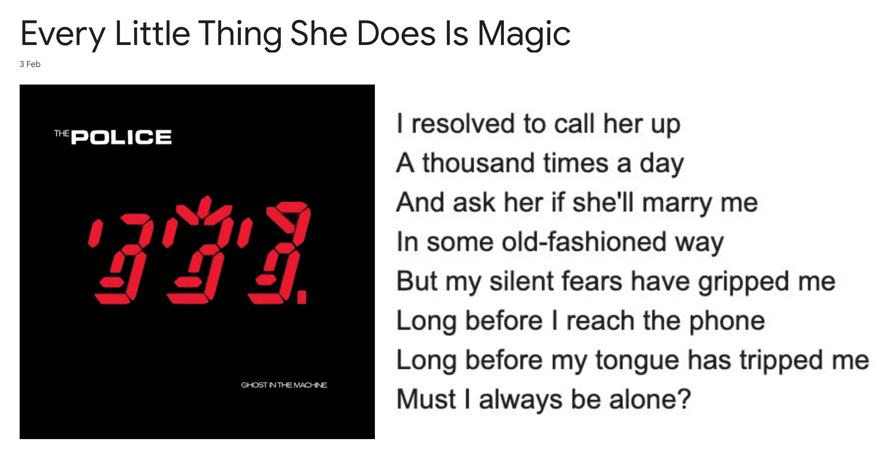 Every Little Thing She Does Is Magic