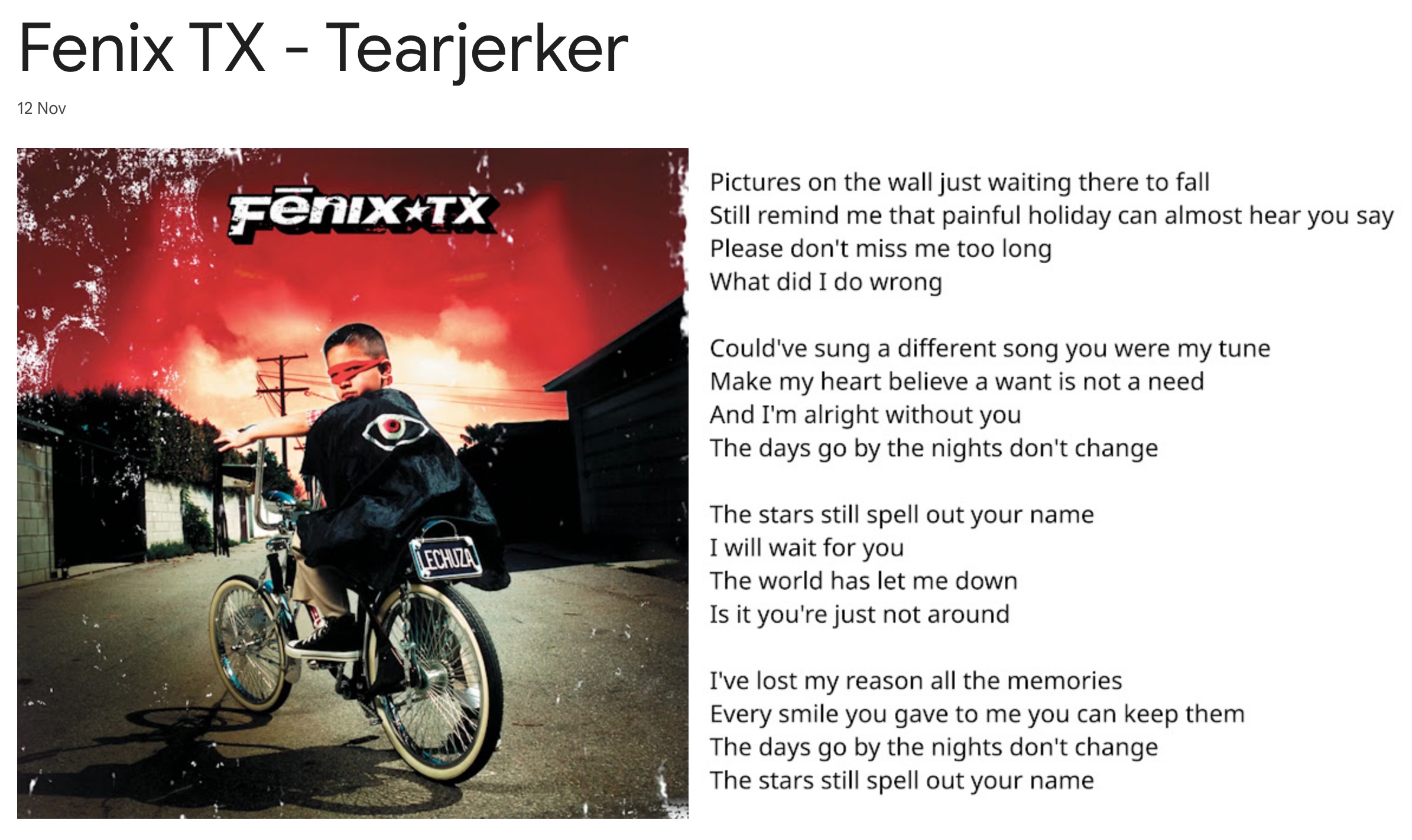 Fenix TX Tearjerker