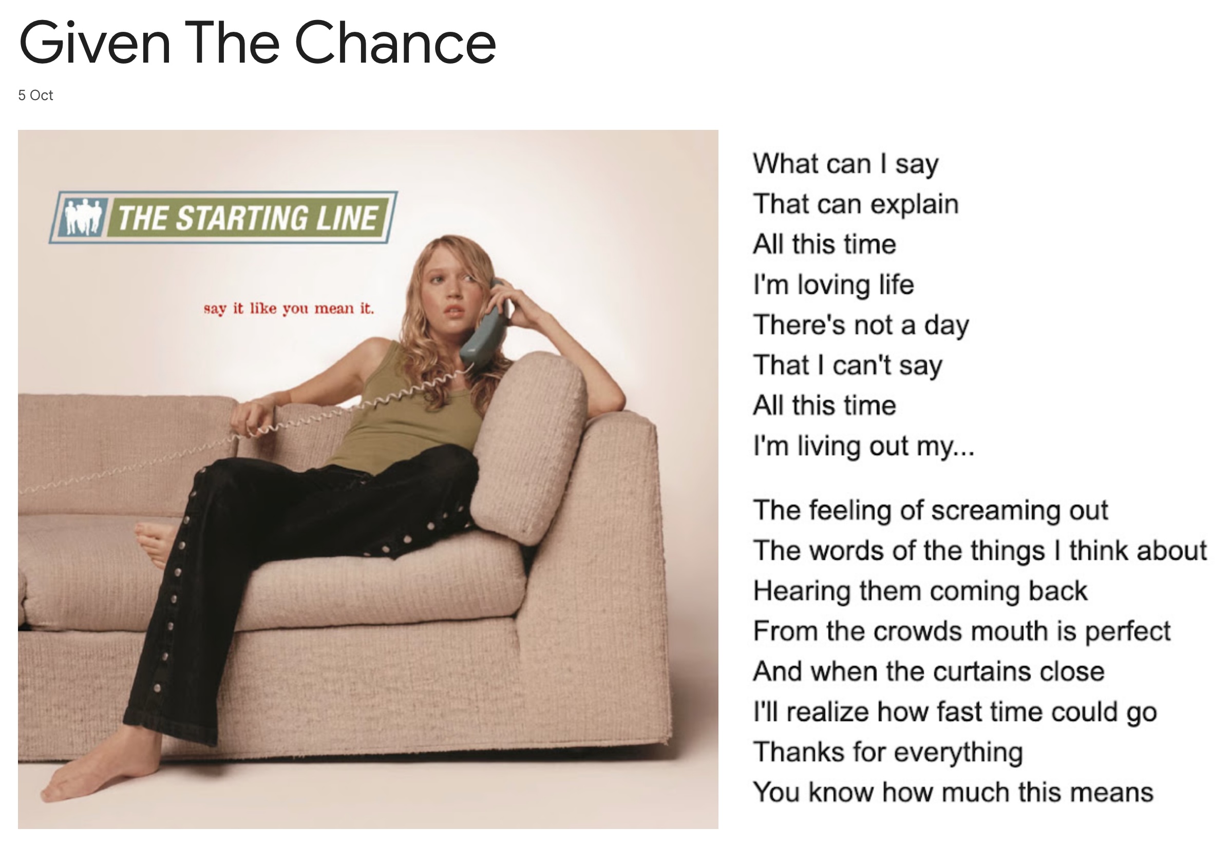Given The Chance