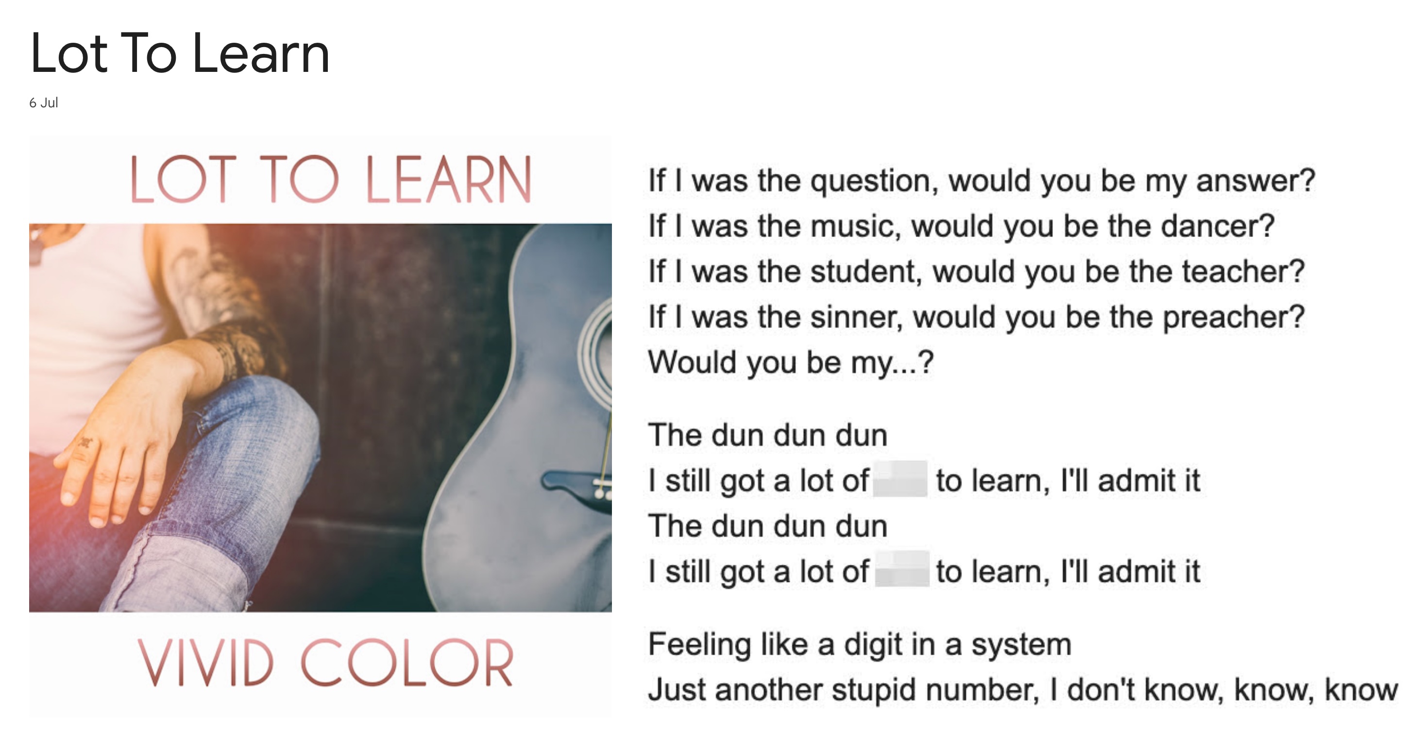 Lot To Learn