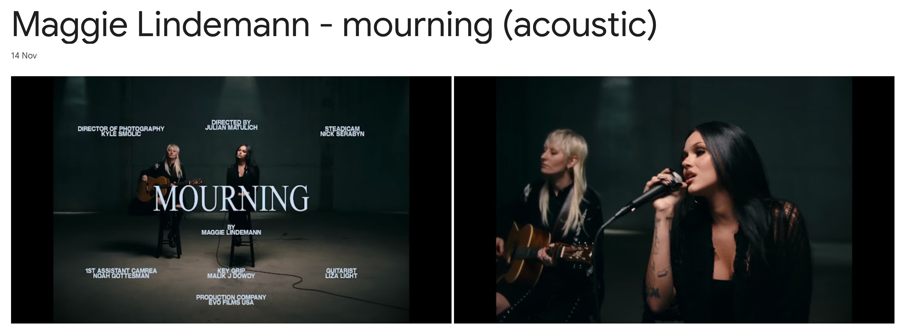 Maggie Lindemann mourning acoustic