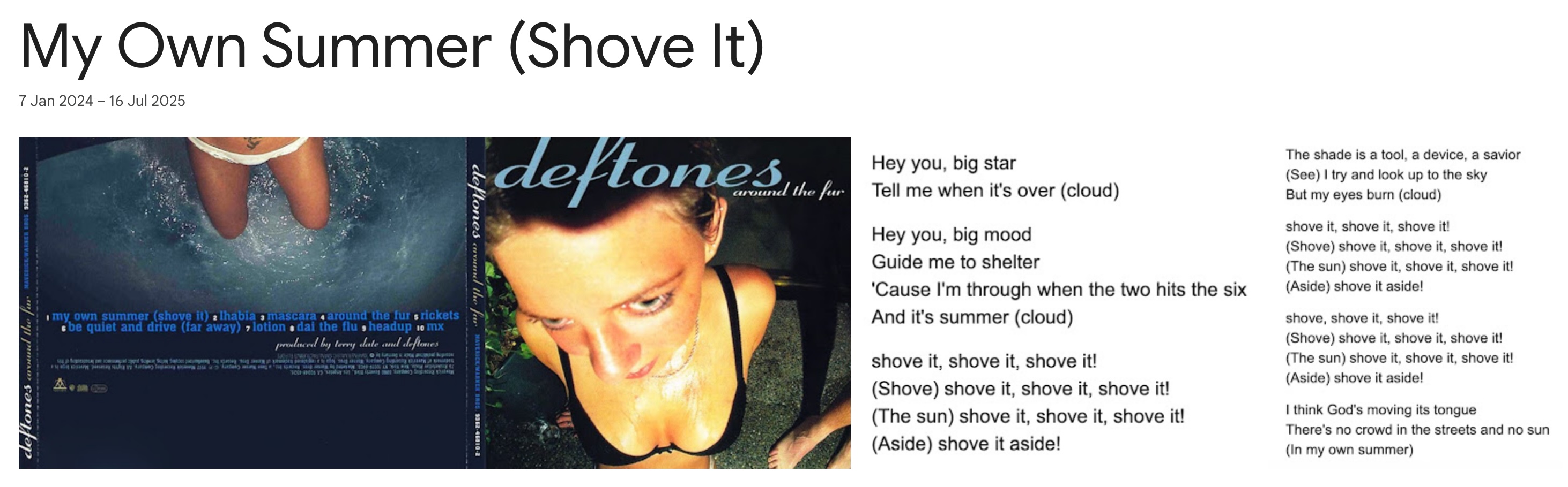 My Own Summer (Shove It)