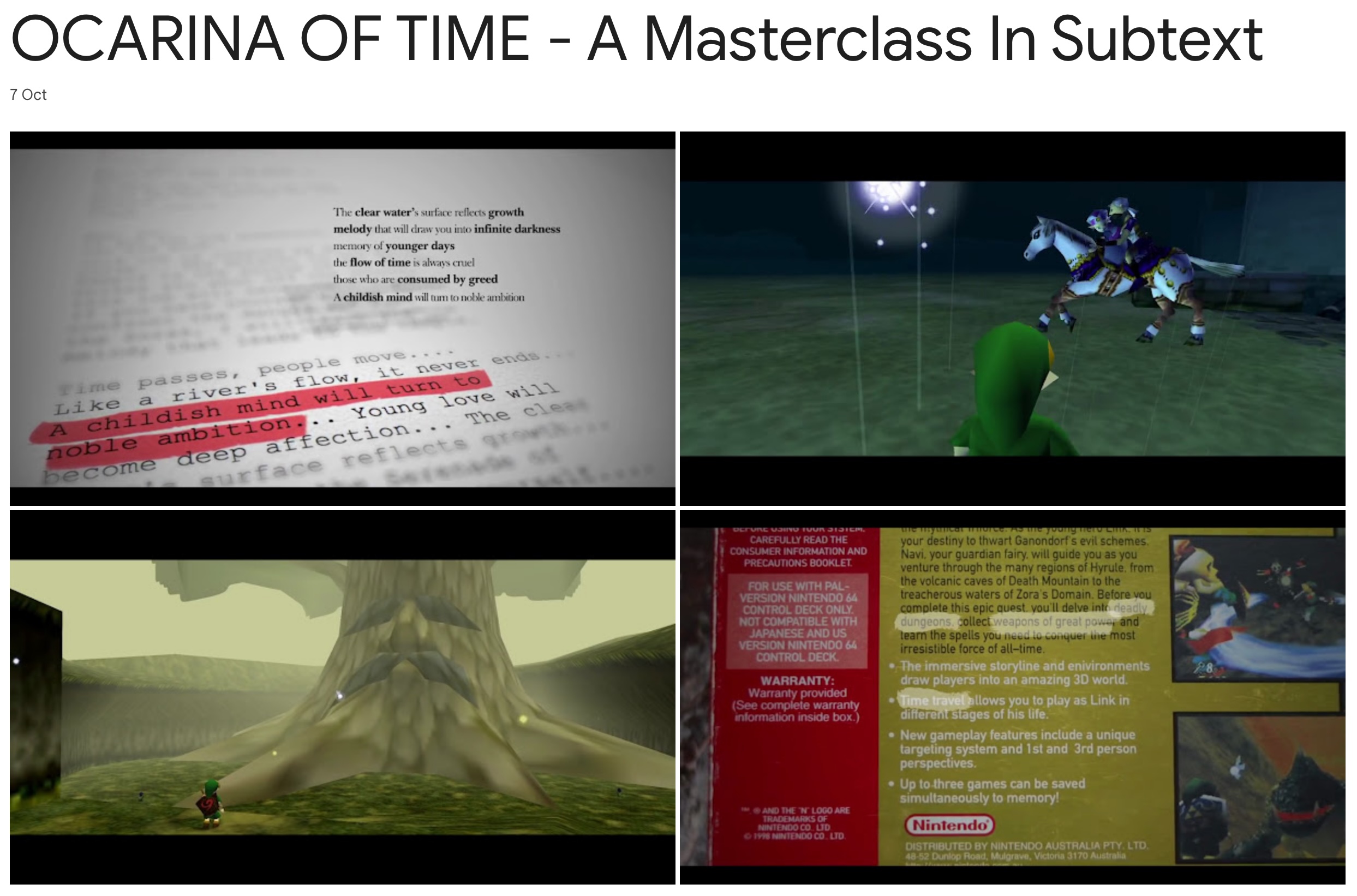 OCARINA OF TIME A Masterclass In Subtext