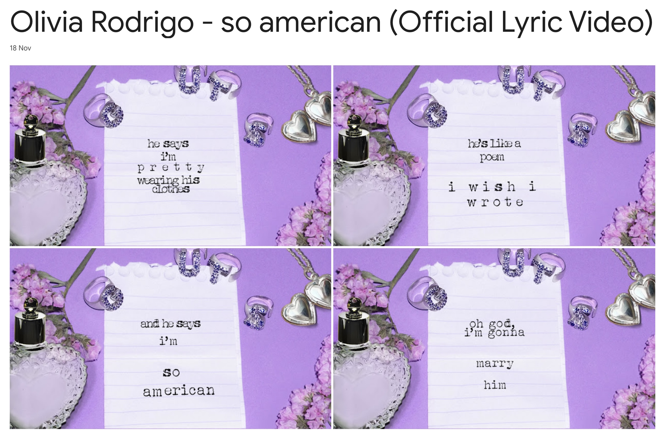 Olivia Rodrigo so american Official Lyric Video