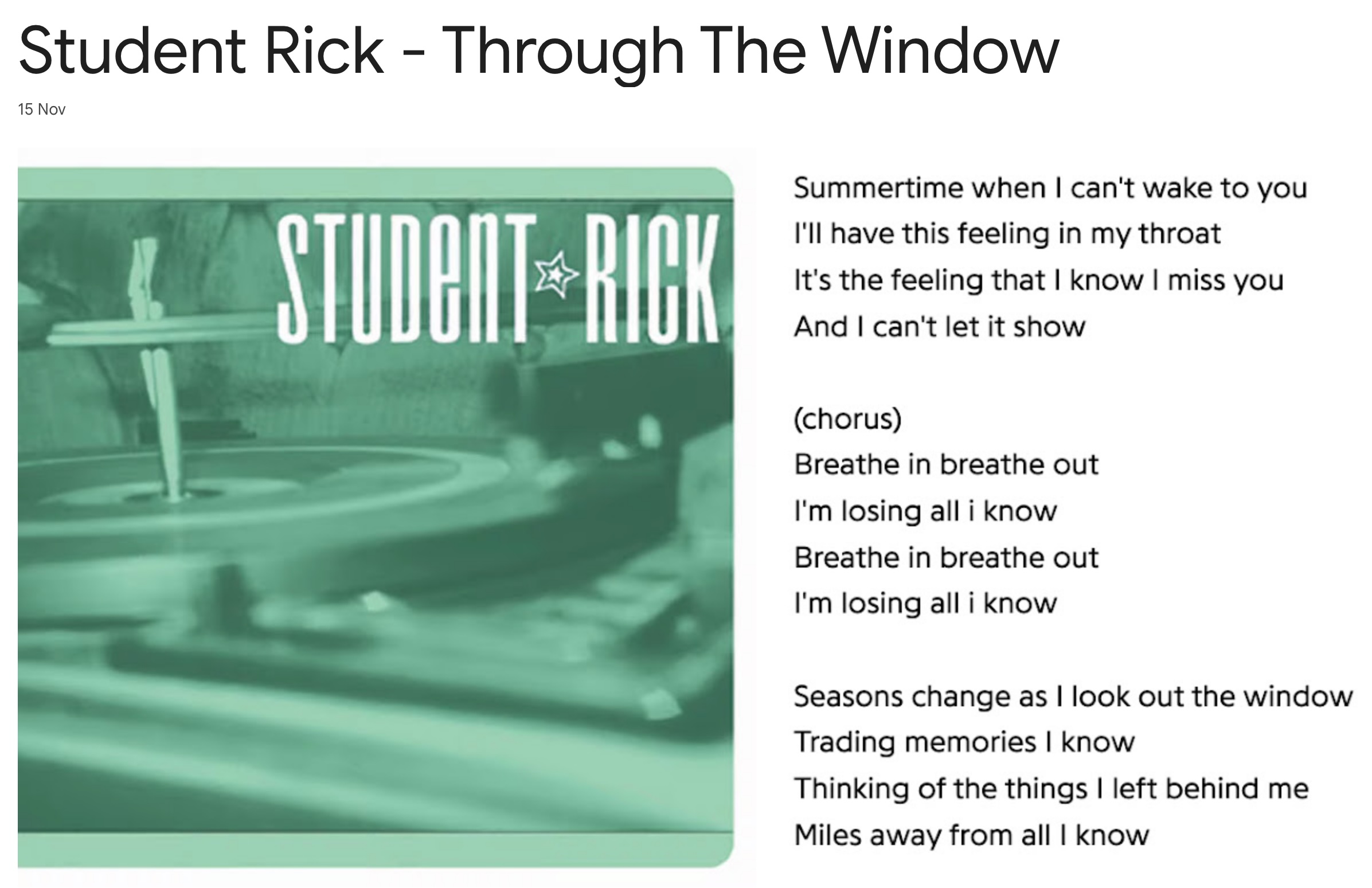 Student Rick Through The Window
